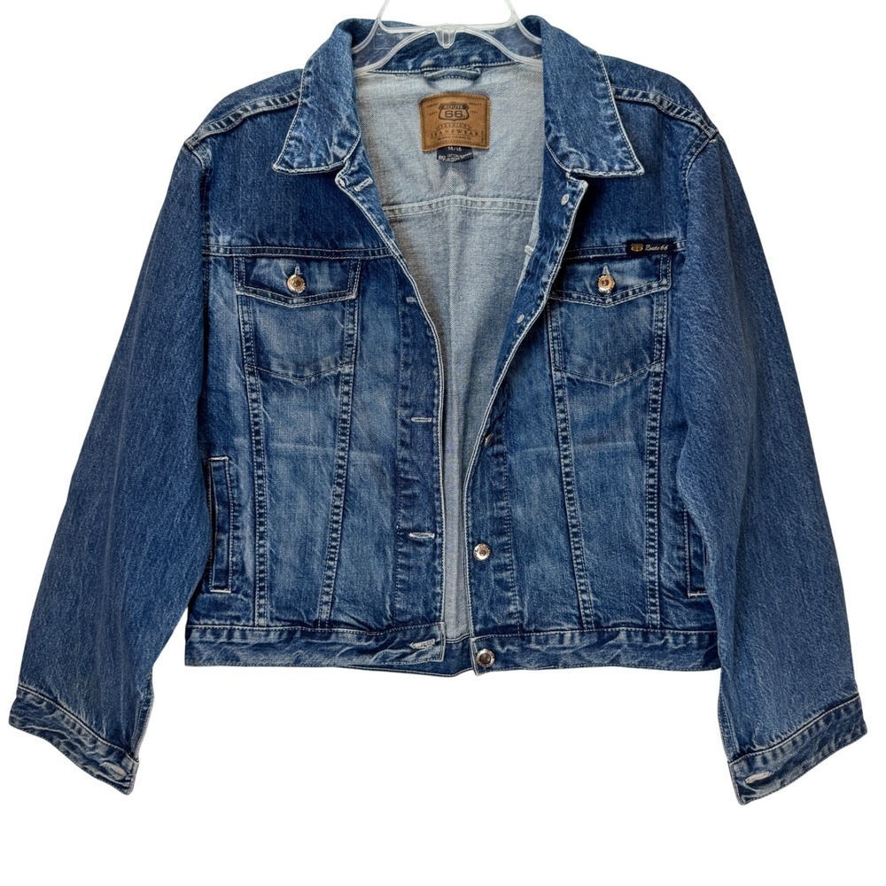 Route 66 Denim Jacket 14 / 16 Outdoor 90s Spring Country Trucker Streetwear Chic